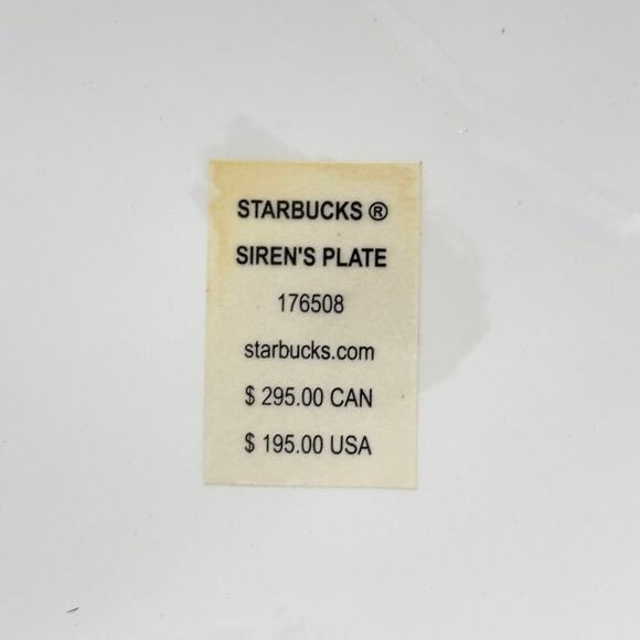 Starbucks 2002 Barista Siren's Plate 35/1200 Hand Painted Ltd Edition Lrg 18.75" - Picture 8 of 12